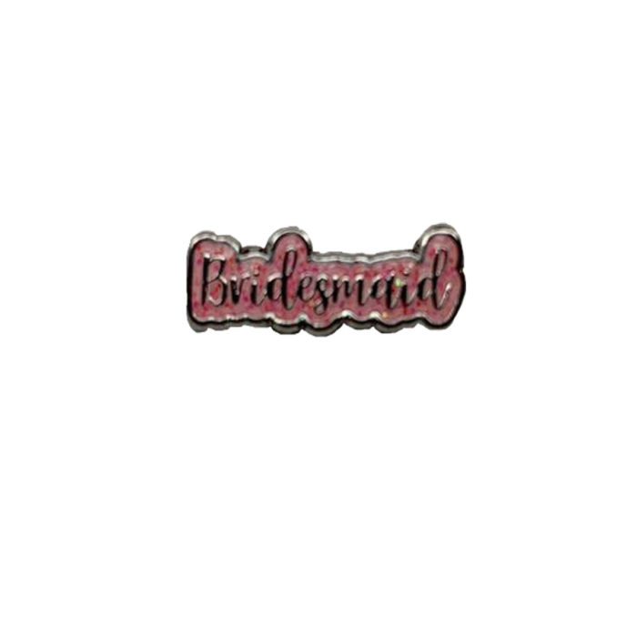 Bridesmaid Pink Glitter Charm