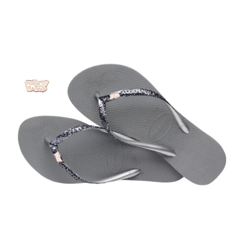 Mother of the Bride Rose Gold Charm Havaianas Slim Steel Grey Glitter Edition Gift