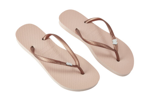 Rose Gold Bride Squad flip flops