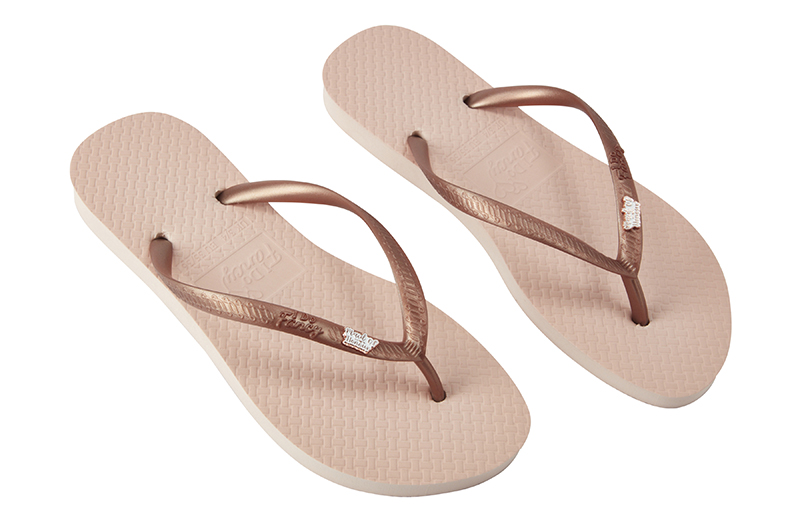 I Do Fancy Slim White Flip Flops with Rose Gold Maid of Honour Charm