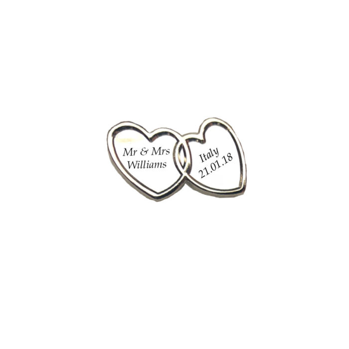 Double Silver Heart Charm Wedding