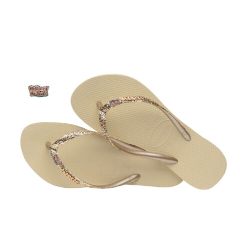 Mother of the Bride Pink Glitter Charm Havaianas Slim Sand Grey Glitter Edition