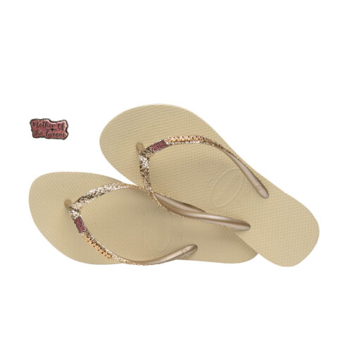 Mother of the Groom Pink Glitter Charm Havaianas Slim Sand Grey Glitter Edition