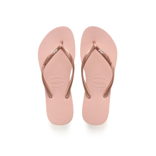 Havaianas Ballet Rose Flip Flops with Silver & White Bridesmaid Charm
