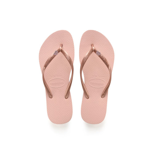 Havaianas Ballet Rose Flip Flops with Pink Glitter Bride Squad Pin Gift