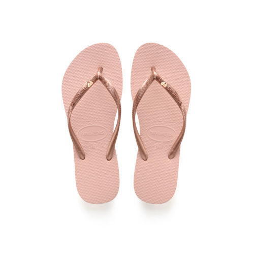 Gold Heart Charm Havaianas Ballet Rose Wedding Personalised Flip Flop