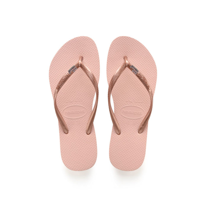 Havaianas Ballet Rose Flip Flops with Pink Glitter Just Married Charm