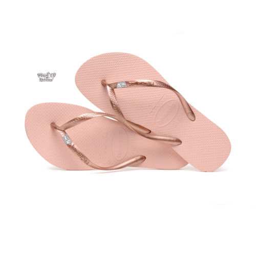 Havaianas Ballet Rose Flip Flops with Silver & White Maid of Honour Pin