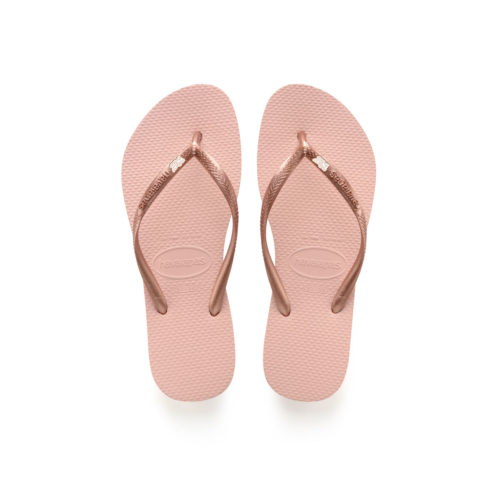 Havaianas Ballet Rose Flip Flops with Rose Gold Mother of the Bride Pin