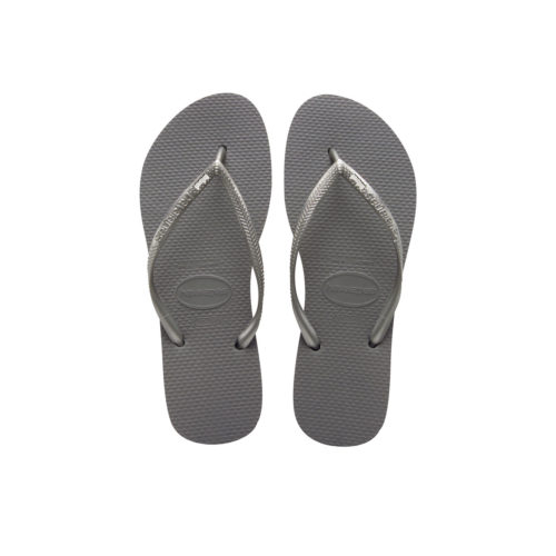Havaianas Silver Flip Flops with Silver & White Bridesmaid Charm