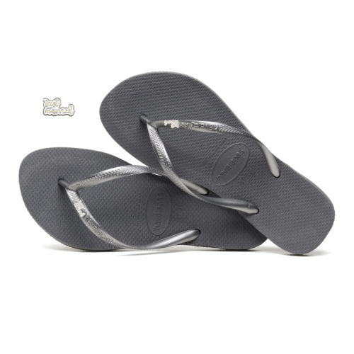 Havaianas Silver Flip Flops with Silver White Just Married Charm Wedding