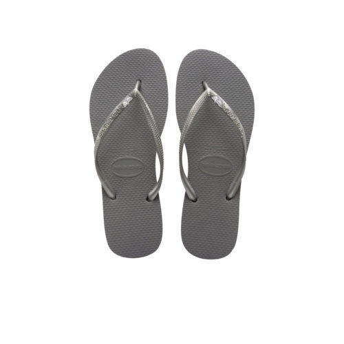 Havaianas Slim Silver Flip Flops with Silver White Maid of Honour Pin