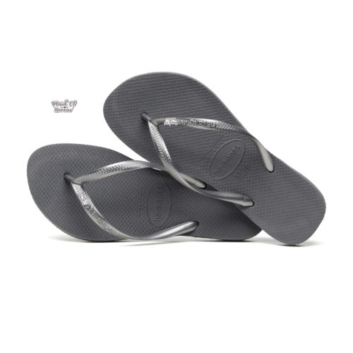 Havaianas Slim Silver Flip Flops with Silver White Maid of Honour Pin