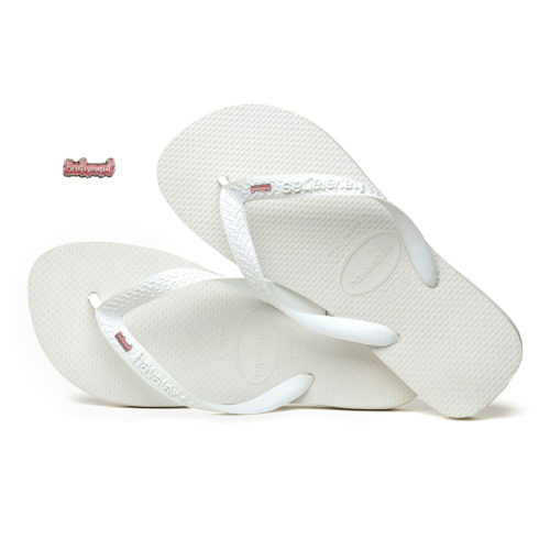 Pink Glitter 'Bridesmaid' Charm Havaianas Top White Wedding Flip Flops