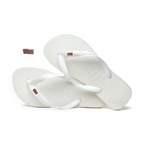 Mother of the Groom Pink Glitter Charm Havaianas Top White Wedding