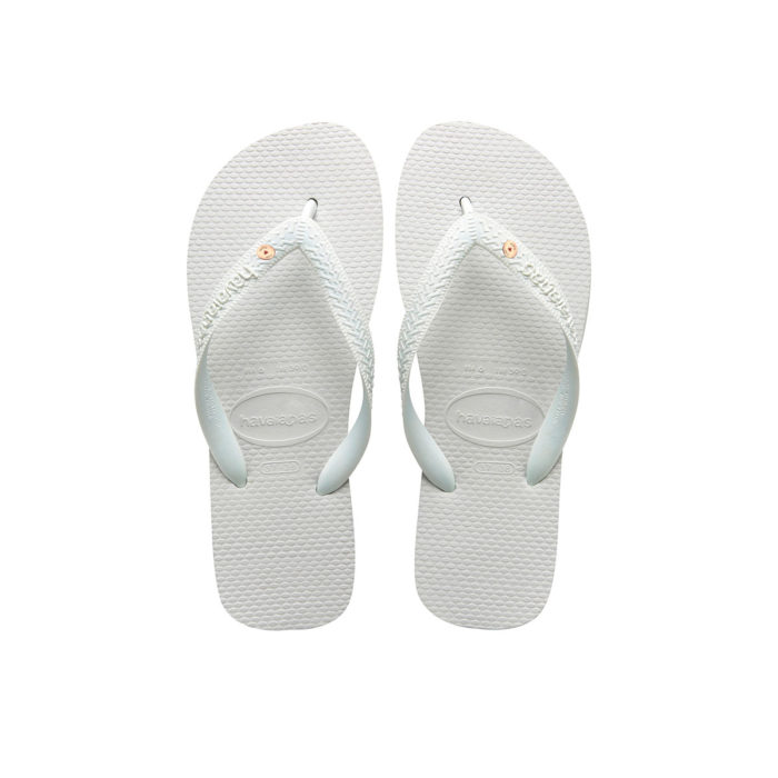 Havaianas White Top Flip-Flops with Rose Gold Charm Personalised