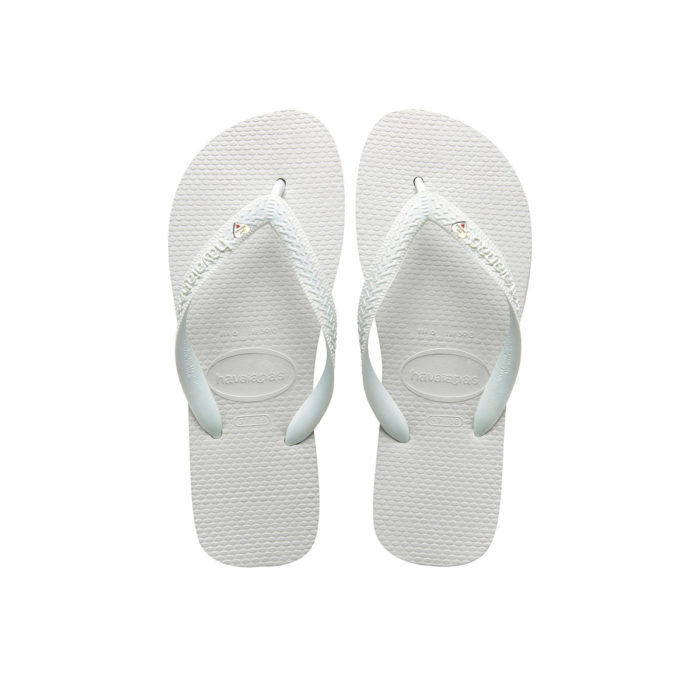 Havaianas White Top Flip-Flops with Silver Heart Personalised Wedding