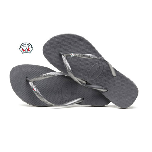 Havaianas Silver Flip-Flops with Hen Do Charm Personalised Wedding