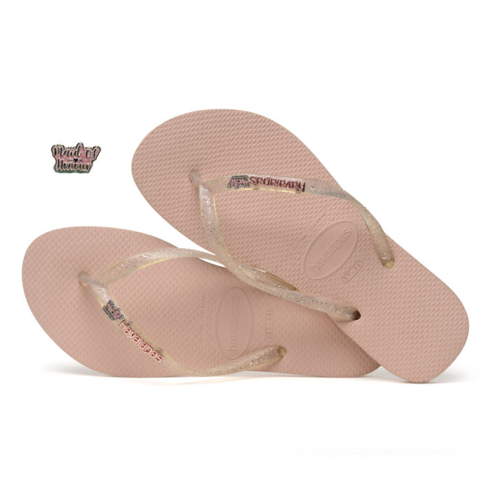 Havaianas Rose Metallic Flip-Flops with Rose Gold Maid of Honour Charm